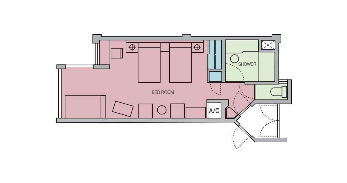 Deluxe Large Garden View Room Layout